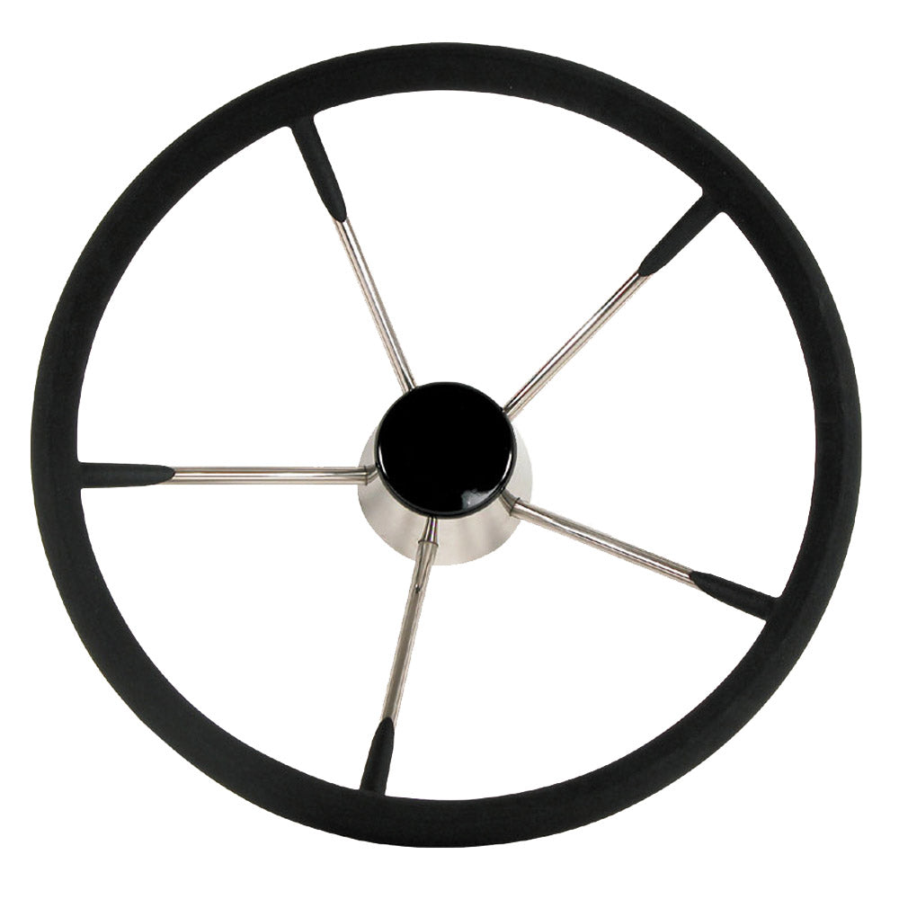 Whitecap Destroyer Steering Wheel - Black Foam - 13-1/2" Diameter [S-9003B] - BuoyMart.com  Steering Wheels Whitecap