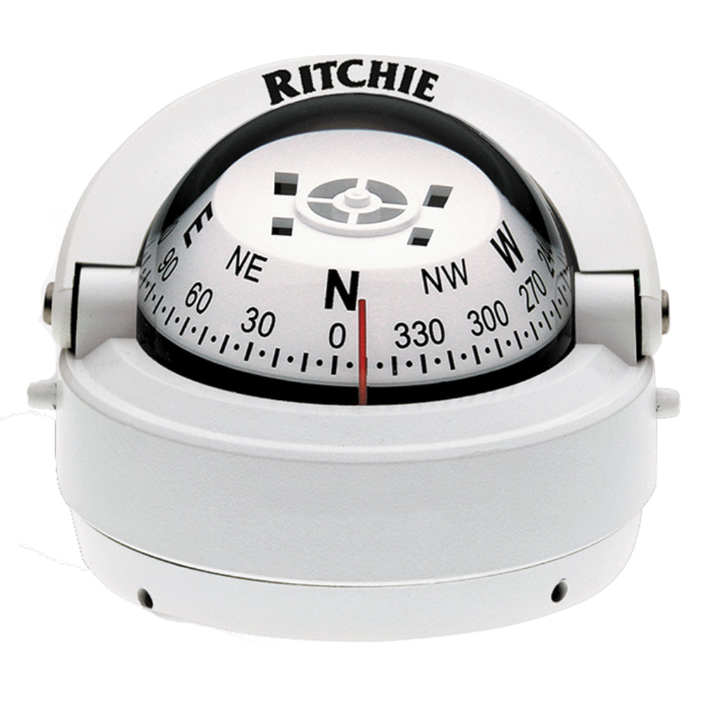 Ritchie S-53W Explorer Compass - Surface Mount - White [S-53W] - BuoyMart.com  Compasses Ritchie