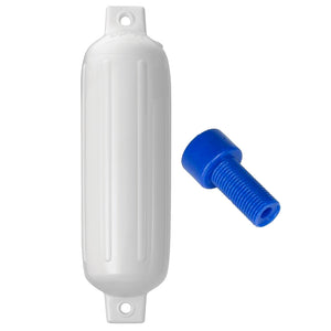 Polyform G-3 Twin Eye Fender 5.5" x 19" - White w/Adapter [G-3 WHITE W/AIR ADAPTER] - BuoyMart.com  Fenders Polyform U.S.