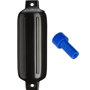Polyform G-4 Twin Eye Fender 6.5" x 22" - Black w/Adapter [G-4 BLACK W/AIR ADAPTER] - BuoyMart.com  Fenders Polyform U.S.