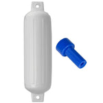 Polyform G-4 Twin Eye Fender 6.5" x 22" White w/Adapter [G-4 WHITE W/AIR ADAPTER] - BuoyMart.com  Fenders Polyform U.S.