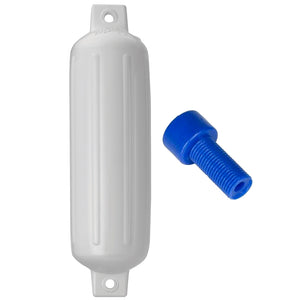 Polyform G-4 Twin Eye Fender 6.5" x 22" White w/Adapter [G-4 WHITE W/AIR ADAPTER] - BuoyMart.com  Fenders Polyform U.S.