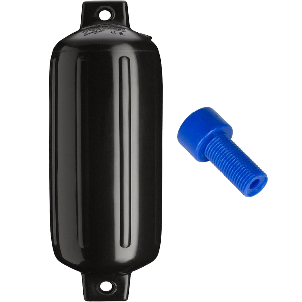 Polyform G-6 Twin Eye Fender 11" x 30" - Black w/Adapter [G-6 BLACK W/AIR ADAPTER] - BuoyMart.com  Fenders Polyform U.S.