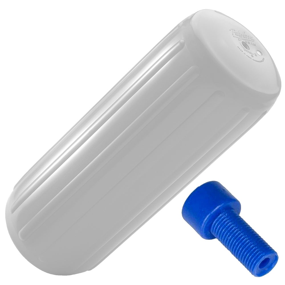 Polyform HTM-1 Fender 6.3" x 15.5" - White w/Adapter [HTM-1 WHITE W/AIR ADAPTER] - BuoyMart.com  Fenders Polyform U.S.
