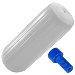 Polyform HTM-2 Fender 8.5" x 20.5" - White w/Adapter [HTM-2 WHITE W/AIR ADAPTER] - BuoyMart.com  Fenders Polyform U.S.