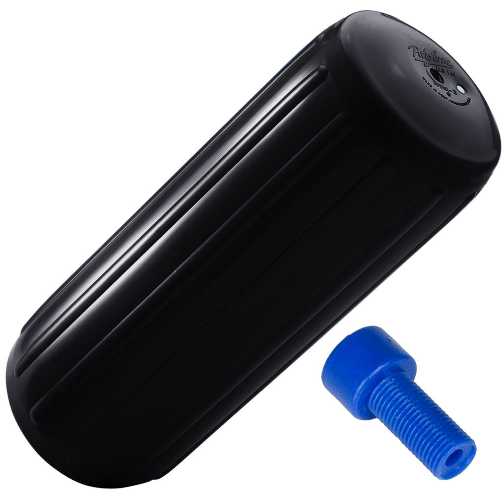 Polyform HTM-4 Fender 13.5" x 34.8" - Black w/Adapter [HTM-4 BLACK W/AIR ADAPTER] - BuoyMart.com  Fenders Polyform U.S.