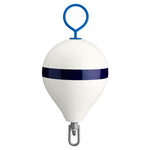 Polyform 13.5" CM Mooring Buoy w/Galvanized Iron - White Blue Stripe [CM-2 WHT W/STR] - BuoyMart.com  Buoys Polyform U.S.