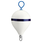 Polyform 17" CM Mooring Buoy w/Galvanized Iron - White Blue Stripe [CM-3 WHITE W/STRIP] - BuoyMart.com  Buoys Polyform U.S.