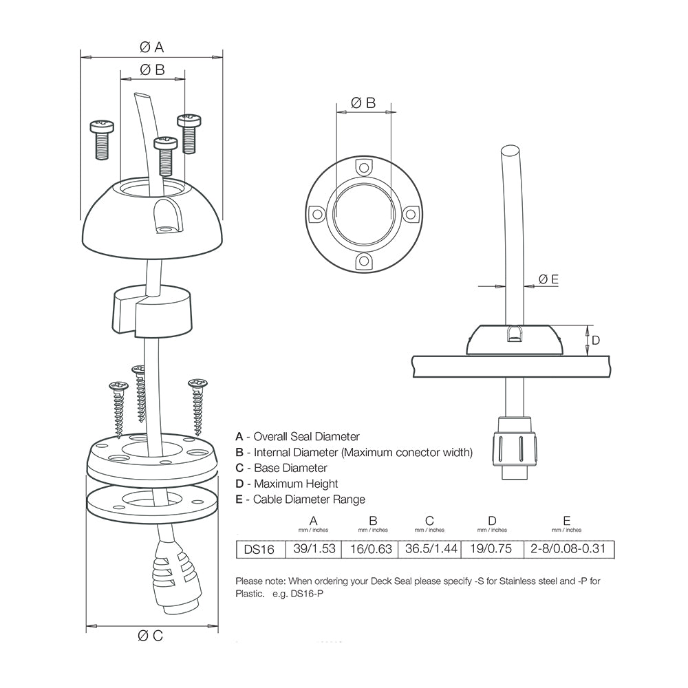 Scanstrut DS16-P Vertical Cable Seal [DS16-P] - BuoyMart.com  Wire Management Scanstrut