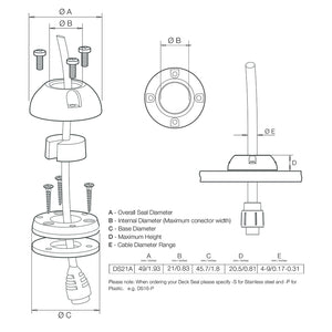 Scanstrut DS21A-P Vertical Cable Seal [DS21A-P] - BuoyMart.com  Wire Management Scanstrut