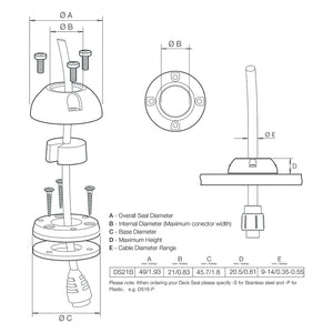 Scanstrut DS21B-P Vertical Cable Seal [DS21B-P] - BuoyMart.com  Wire Management Scanstrut