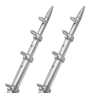 TACO 15' Telescopic Outrigger Poles HD 1-1/2" - Silver/Silver [OT-0542VEL15-HD] - BuoyMart.com  Outriggers TACO Marine