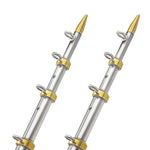 TACO 18' Telescopic Outrigger Poles HD 1-1/2" - Silver/Gold [OT-0551VEL186] TACO Marine