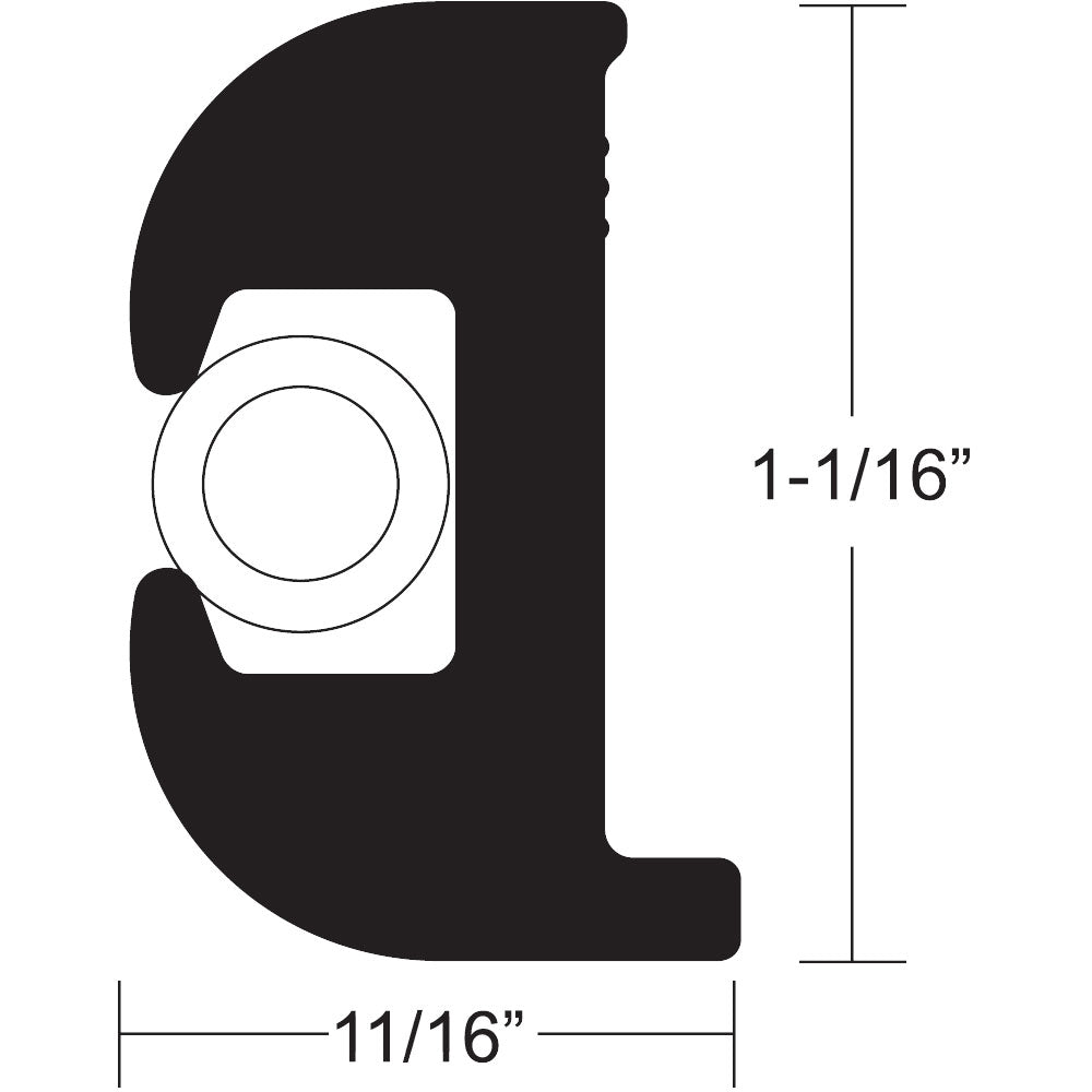 TACO Flex Vinyl Rub Rail Kit - Black w/White Insert - 50' - 1-1/16" x 11/16" [V11-0809BWK50-2] - BuoyMart.com  Rub Rail TACO Marine