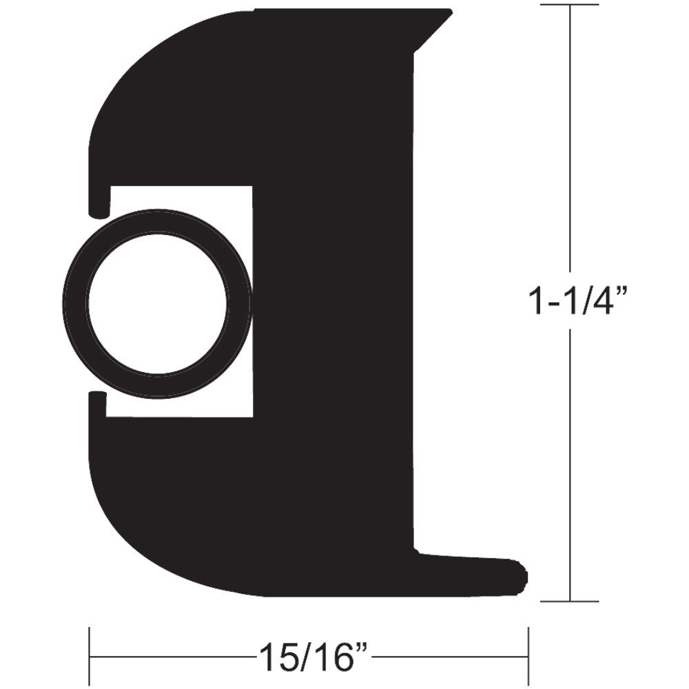 TACO Flex Vinyl Rub Rail Kit - Black w/Black Insert - 50' - 1-1/4" [V11-3447BBK50-2] - BuoyMart.com  Rub Rail TACO Marine