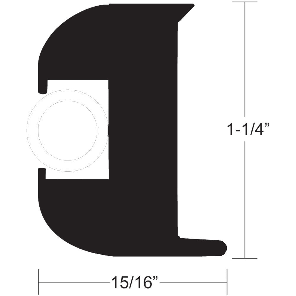 TACO Flex Vinyl Rub Rail Kit - Black w/White Insert - 50' - 1-1/4" x 15/16" [V11-3447BWK50-2] - BuoyMart.com  Rub Rail TACO Marine