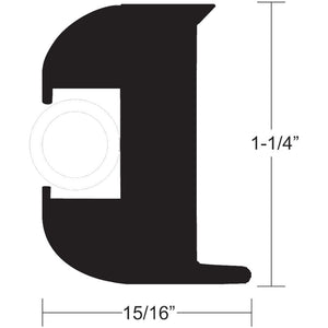 TACO Flex Vinyl Rub Rail Kit - Black w/White Insert - 50' - 1-1/4" x 15/16" [V11-3447BWK50-2] - BuoyMart.com  Rub Rail TACO Marine