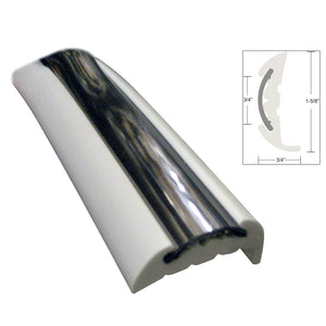TACO Semi-Rigid Rub Rail Kit - White w/Flex Chrome Insert - 70' [V11-9811WCM70-2] - BuoyMart.com  Rub Rail TACO Marine