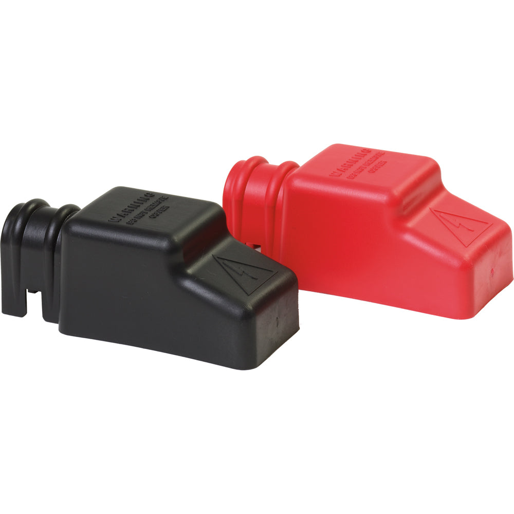 Blue Sea 4018 Square CableCap Insulators Pair Red/Black [4018] - BuoyMart.com  Busbars, Connectors & Insulators Blue Sea Systems