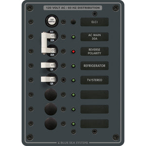 Blue Sea 8101 ELCI GFCI Panel AC 5 Position [8101] - BuoyMart.com  Electrical Panels Blue Sea Systems