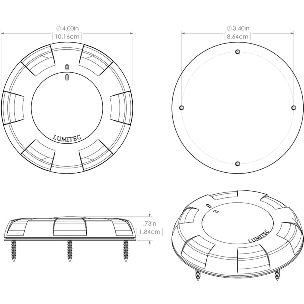 Lumitec Aurora LED Dome Light - White Finish - White/Red Dimming [101076] - BuoyMart.com  Dome/Down Lights Lumitec