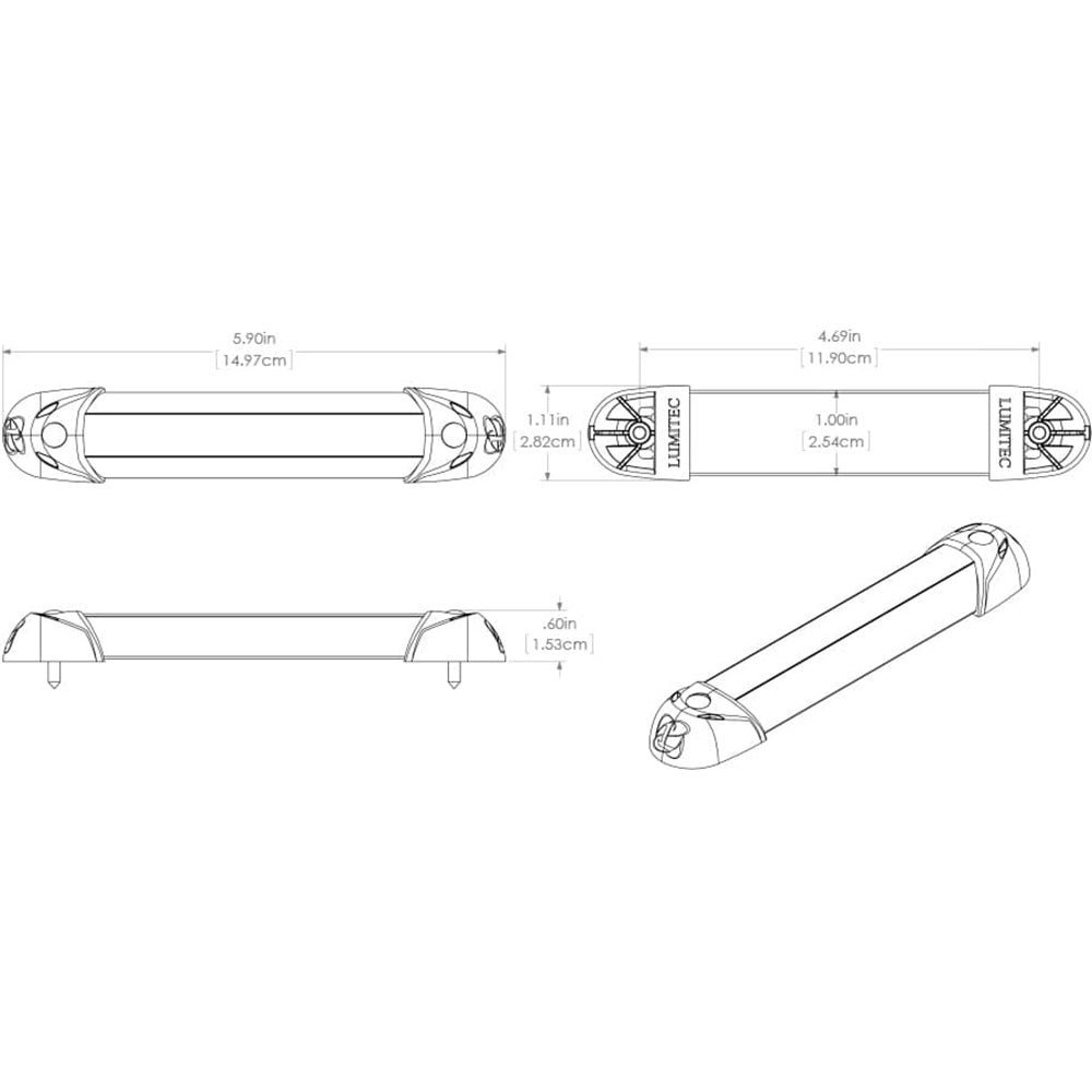 Lumitec MiniRail2 6" Light - White Non Dimming [101078] - BuoyMart.com  Interior / Courtesy Light Lumitec