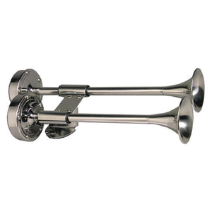 Schmitt Marine Deluxe All-Stainless Shorty Dual Trumpet Horn - 12V [10012] - BuoyMart.com  Horns Schmitt Marine