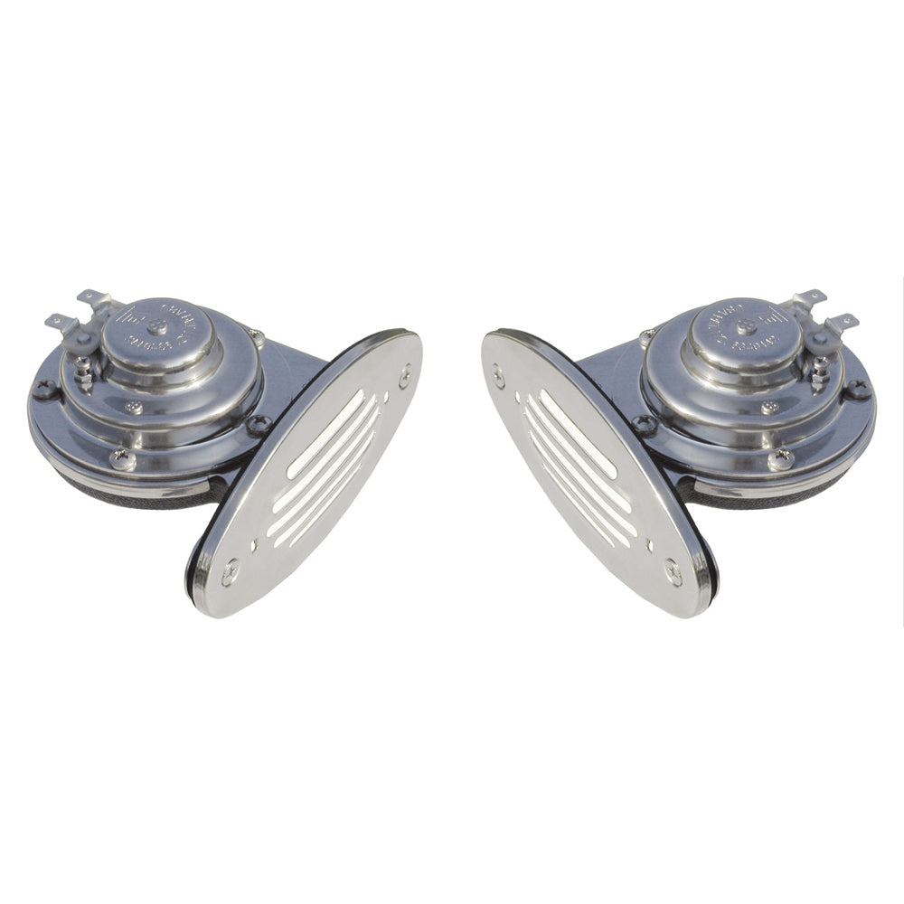 Schmitt Marine Mini Stainless Steel Dual Drop-In Horn w/Stainless Steel Grills High  Low Pitch [10055] - BuoyMart.com  Horns Schmitt Marine
