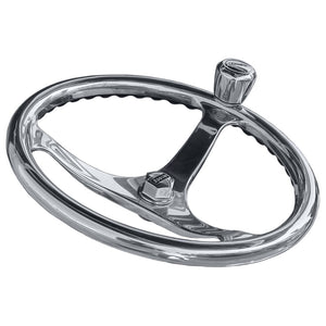 Edson 14.5" SS ComfortGrip Powerwheel Steering Wheel w/PowerKnob [1710ST-14-KIT] Edson Marine