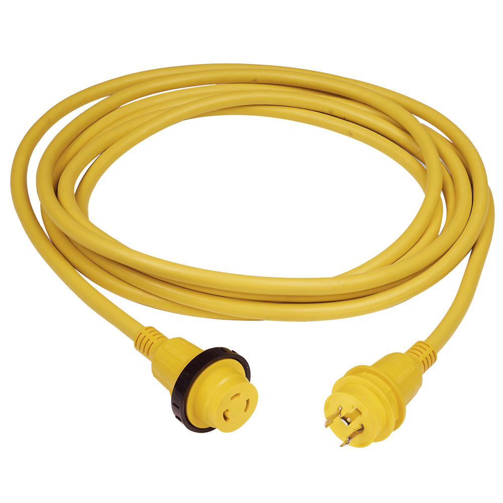 Marinco 30A 25' Molded Cordset - 125V - Yellow [199117] - BuoyMart.com  Shore Power Marinco