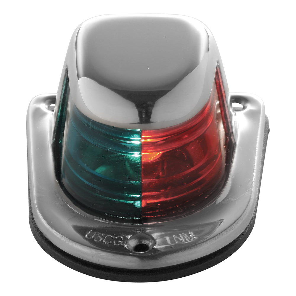 Attwood 1-Mile Deck Mount, Bi-Color Red/Green Combo Sidelight - 12V - Stainless Steel Housing [66318-7] - BuoyMart.com  Navigation Lights Attwood Marine