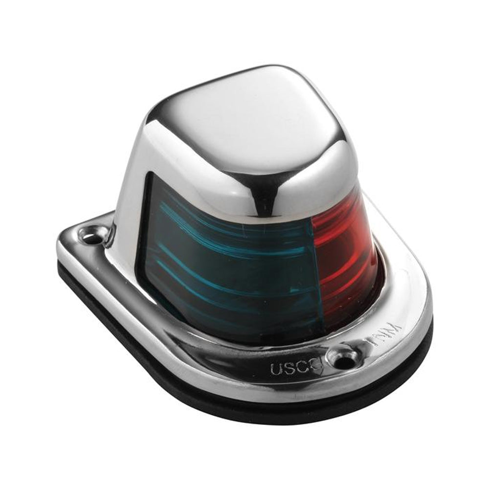 Attwood 1-Mile Deck Mount, Bi-Color Red/Green Combo Sidelight - 12V - Stainless Steel Housing [66318-7] - BuoyMart.com  Navigation Lights Attwood Marine