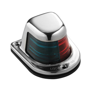 Attwood 1-Mile Deck Mount, Bi-Color Red/Green Combo Sidelight - 12V - Stainless Steel Housing [66318-7] - BuoyMart.com  Navigation Lights Attwood Marine
