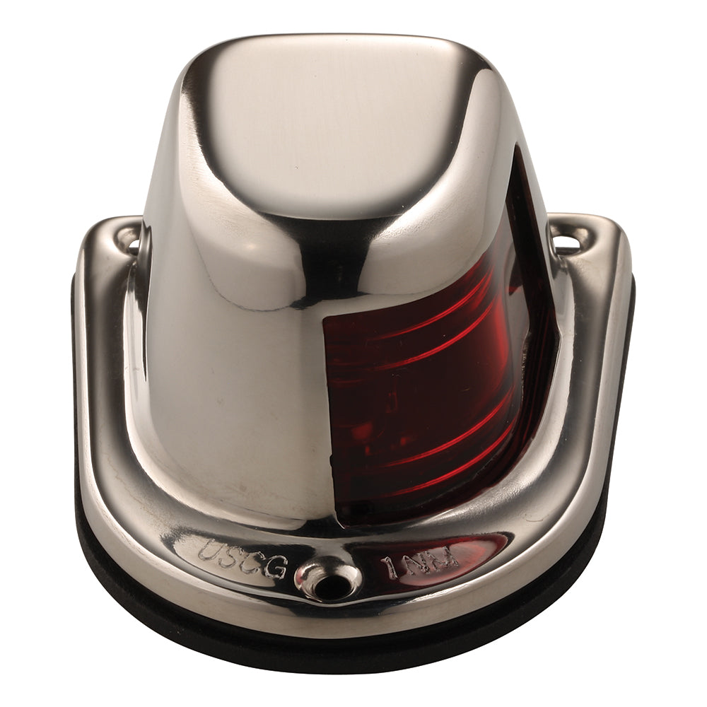 Attwood 1-Mile Deck Mount, Red Sidelight - 12V - Stainless Steel Housing [66319R7] - BuoyMart.com  Navigation Lights Attwood Marine
