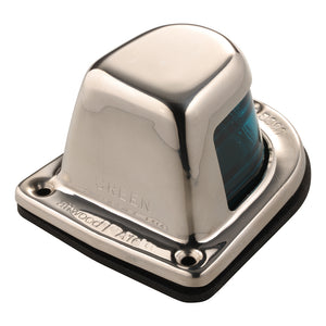Attwood 1-Mile Deck Mount, Green Sidelight - 12V - Stainless Steel Housing [66319G7] - BuoyMart.com  Navigation Lights Attwood Marine