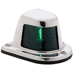 Attwood 1-Mile Deck Mount, Green Sidelight - 12V - Stainless Steel Housing [66319G7] - BuoyMart.com  Navigation Lights Attwood Marine