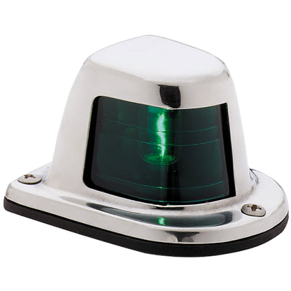Attwood 1-Mile Deck Mount, Green Sidelight - 12V - Stainless Steel Housing [66319G7] - BuoyMart.com  Navigation Lights Attwood Marine