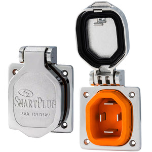 SmartPlug 50 AMP Male Inlet W/Cover - Stainless Steel [BM50S] - BuoyMart.com  Shore Power SmartPlug