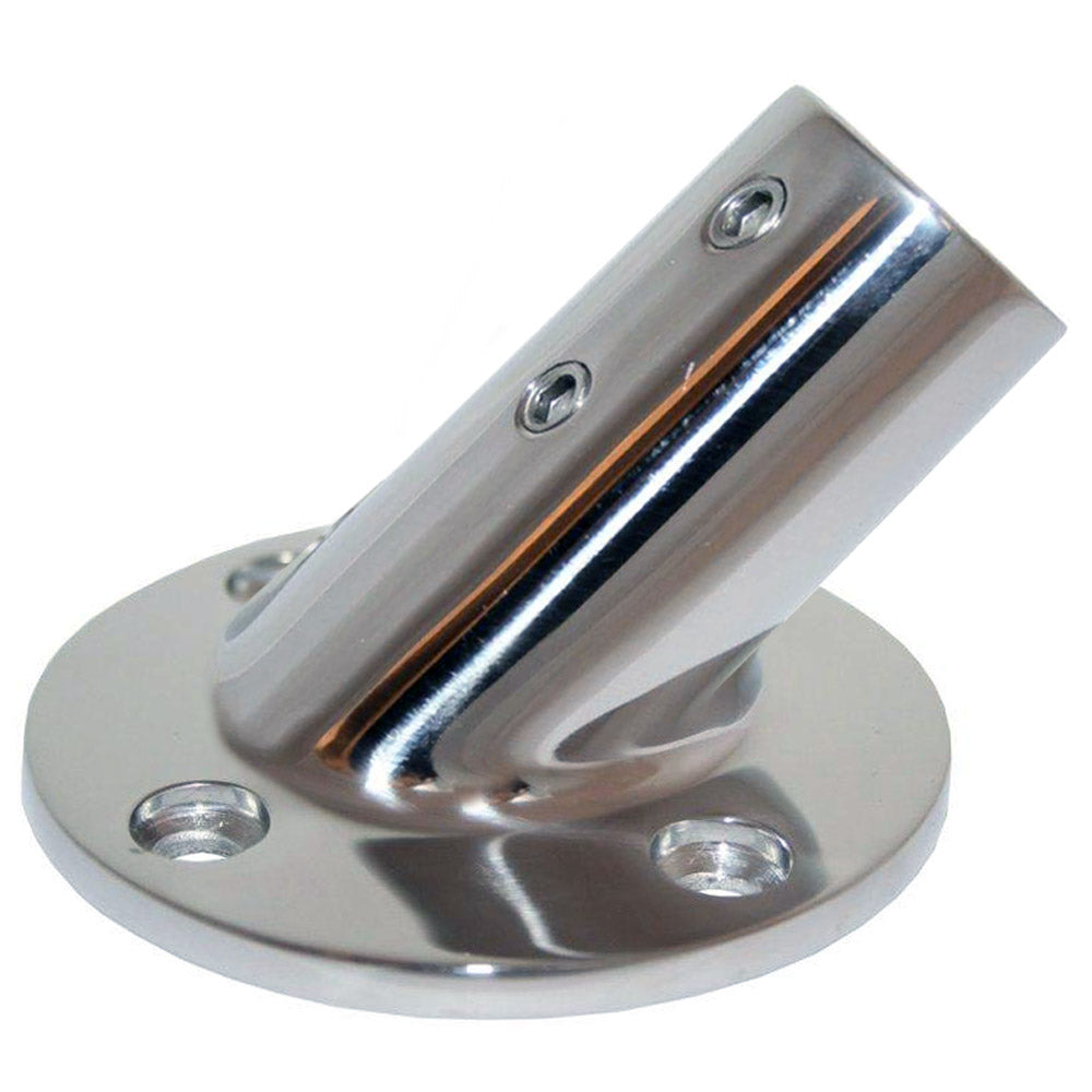 Whitecap 1" O.D. 45 Degree Round Base SS Rail Fitting [6114C] - BuoyMart.com  Rail Fittings Whitecap