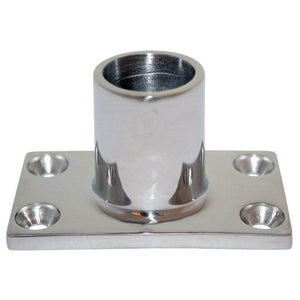 Whitecap 1" O.D. 90 Degree Rectangle Base SS Rail Fitting [6141C] - BuoyMart.com  Rail Fittings Whitecap