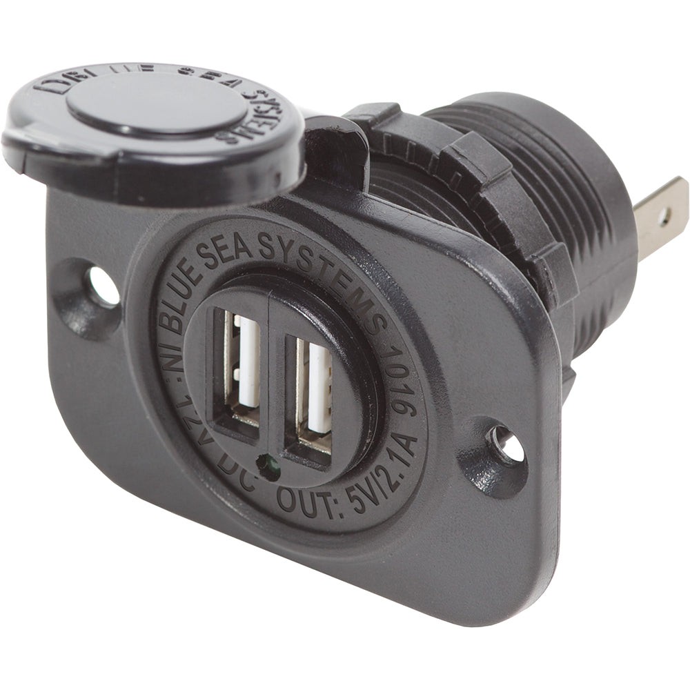 Blue Sea Dual USB Charger Socket - 2 USB Ports w/Watertight Cap [1016] - BuoyMart.com  Accessories Blue Sea Systems