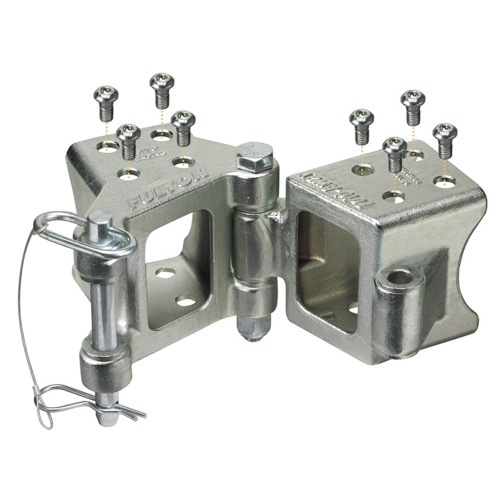 Fulton Fold-Away Bolt-On Hinge Kit 3" x 3" Trailer Beam, Rating 5,000 lbs., 48" Pivot, Z-Max 600 Zinc Finish [HDPB330101] - BuoyMart.com  Rollers & Brackets Fulton
