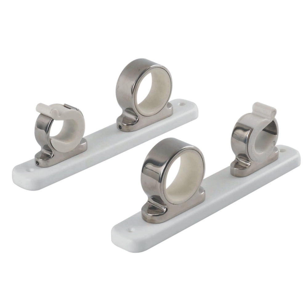 TACO 2-Rod Hanger w/Poly Rack - Polished Stainless Steel [F16-2751-1] - BuoyMart.com  Rod & Reel Storage TACO Marine