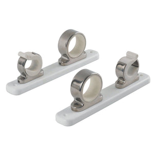 TACO 2-Rod Hanger w/Poly Rack - Polished Stainless Steel [F16-2751-1] - BuoyMart.com  Rod & Reel Storage TACO Marine