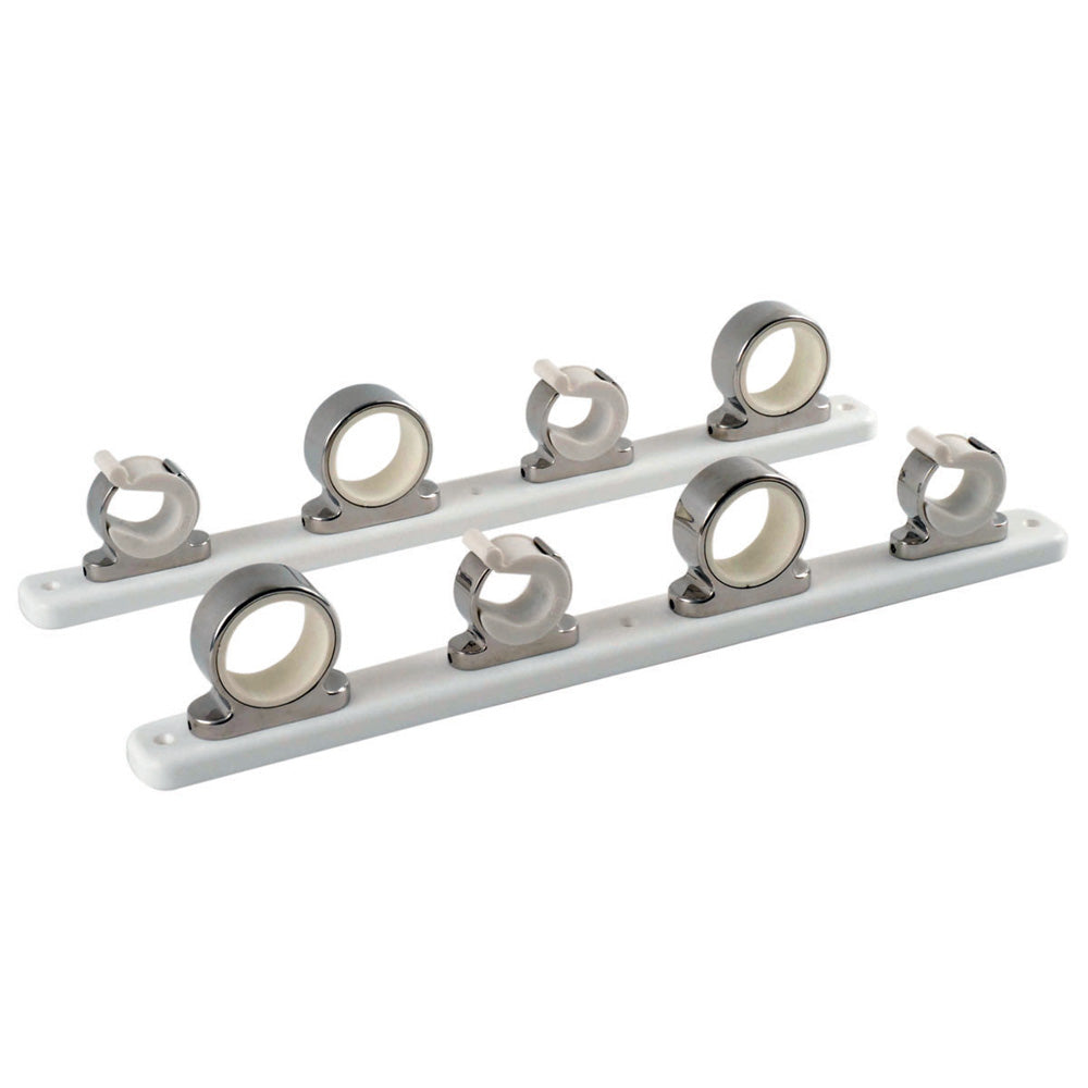 TACO 4-Rod Hanger w/Poly Rack - Polished Stainless Steel [F16-2752-1] - BuoyMart.com  Rod & Reel Storage TACO Marine