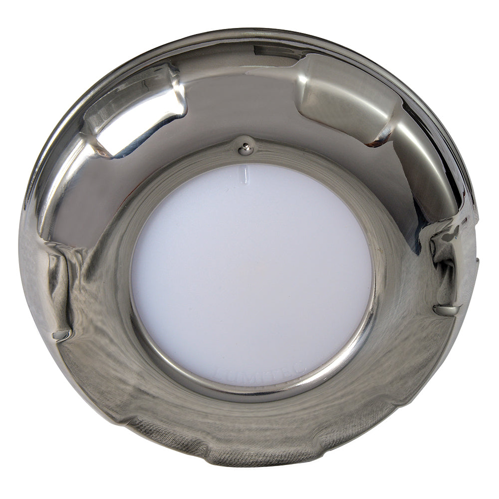 Lumitec Aurora - LED Dome Light - Polished SS Finish - 2-Color White/Blue Dimming [101138] - BuoyMart.com  Dome/Down Lights Lumitec