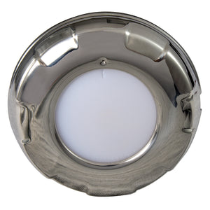 Lumitec Aurora - LED Dome Light - Polished SS Finish - 2-Color White/Blue Dimming [101138] - BuoyMart.com  Dome/Down Lights Lumitec