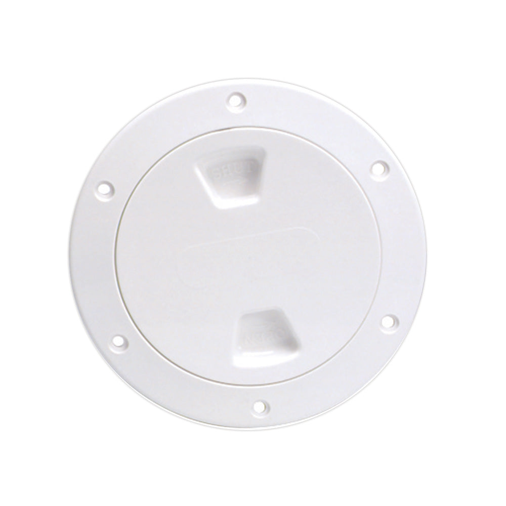 Beckson 4" Smooth Center Screw-Out Deck Plate - White [DP40-W] - BuoyMart.com  Deck Plates Beckson Marine