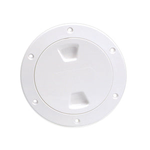 Beckson 4" Smooth Center Screw-Out Deck Plate - White [DP40-W] - BuoyMart.com  Deck Plates Beckson Marine