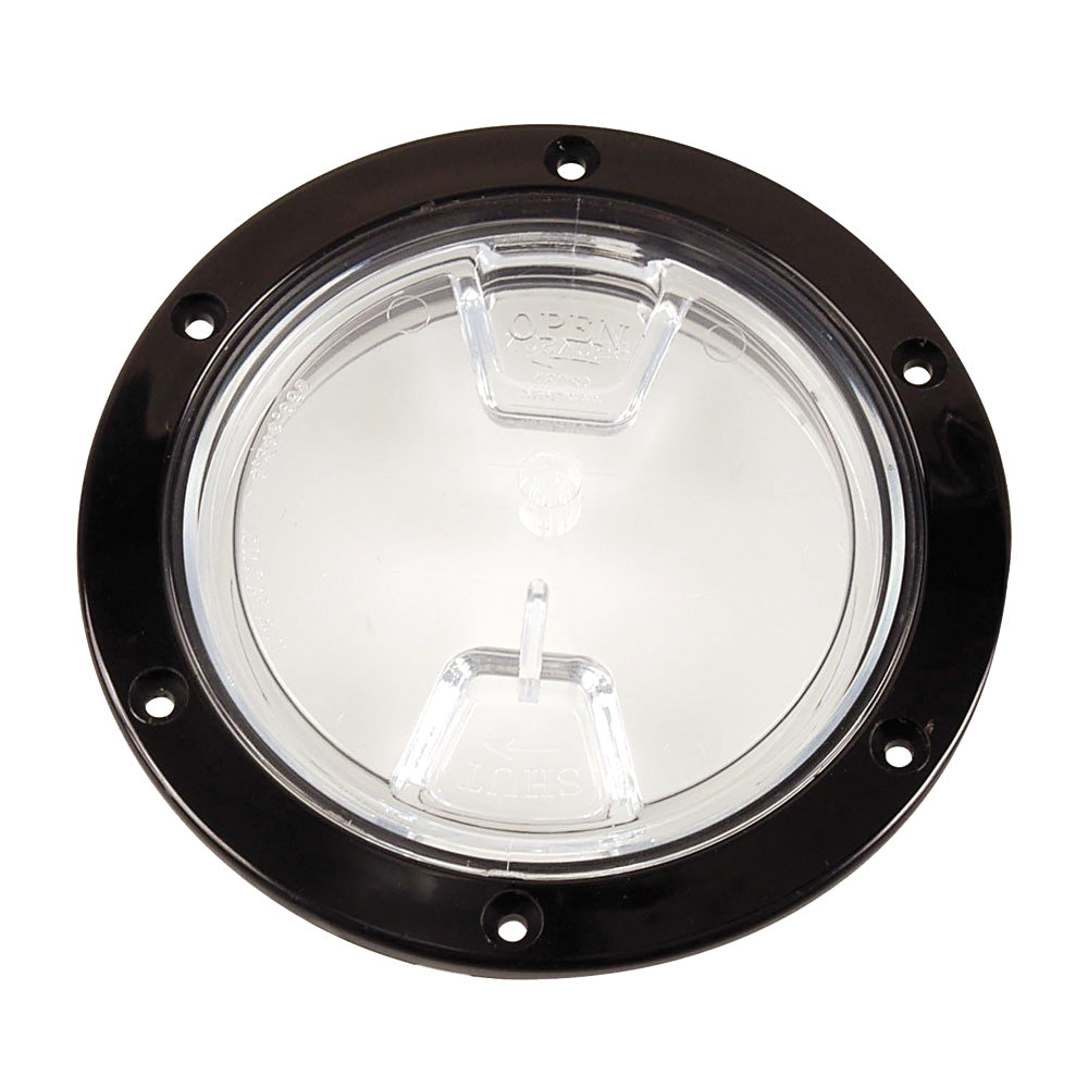 Beckson 4" Clear Center Screw Out Deck Plate - Black [DP40-B-C] - BuoyMart.com  Deck Plates Beckson Marine